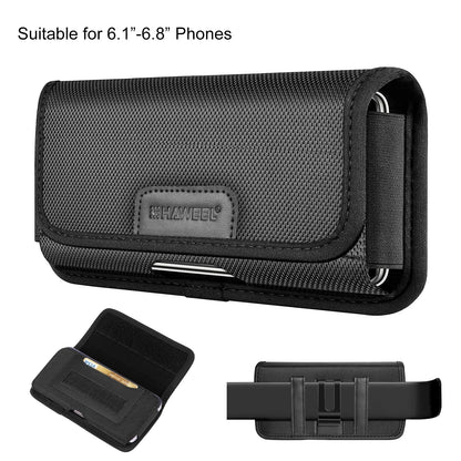HAWEEL 6.1-6.8 Inch Nylon Cloth Phone Belt Clip – Horizontal Carrying Pouch with Card Slot, Phone Belt Bag