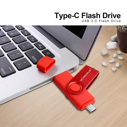 2-in-1 Metal OTG USB Flash Drive – Type-C & USB Memory Stick (4GB to 128GB) for Phones & PCs