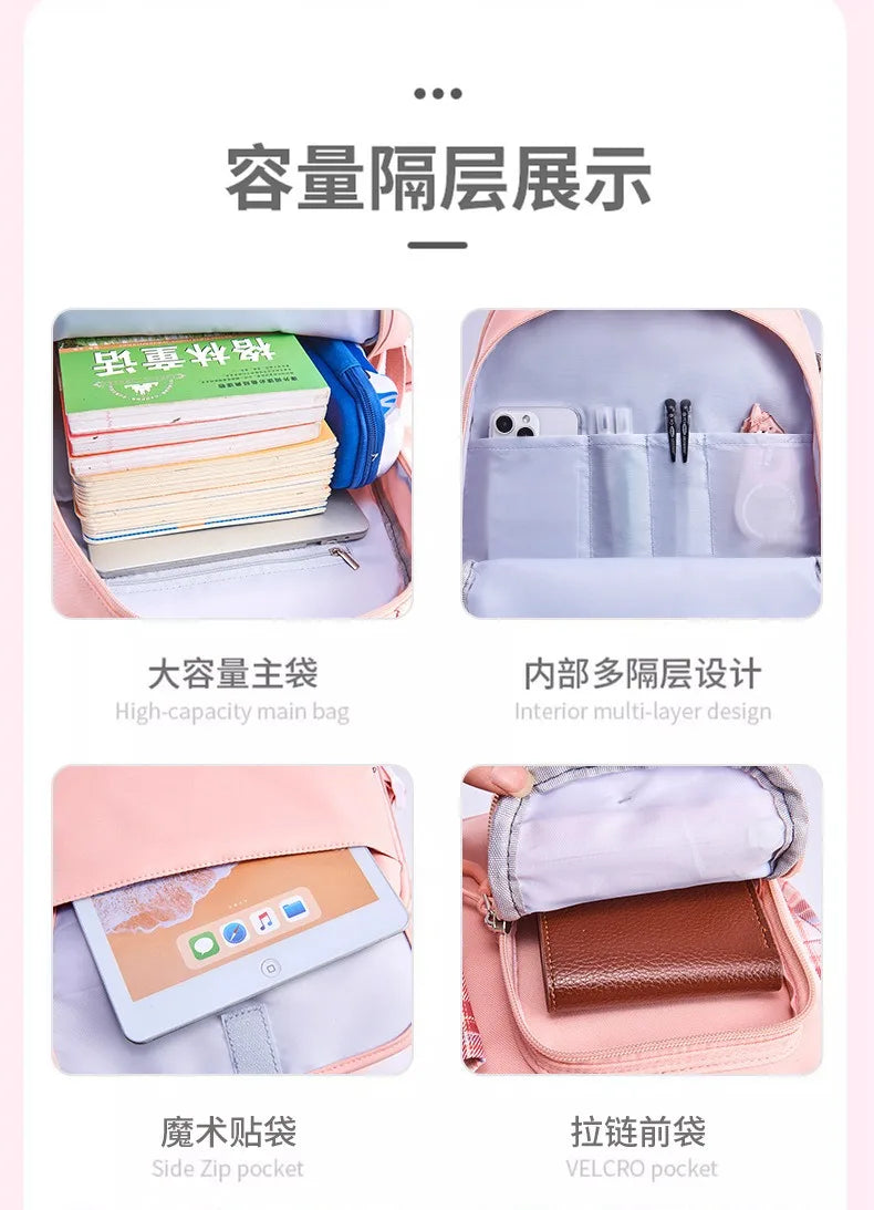 Ergonomic Spine-Protecting School Backpack | Large Capacity, Lightweight Waterproof Bag for Elementary Girls