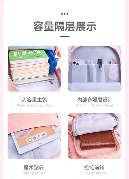 Ergonomic Spine-Protecting School Backpack | Large Capacity, Lightweight Waterproof Bag for Elementary Girls