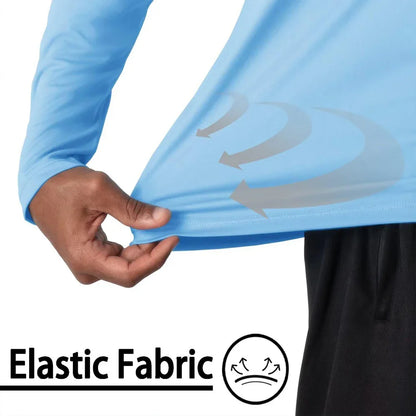 Men's UPF 50+ Sunscreen T-shirt – UV Protection Long Sleeve Quick-Drying Hiking & Fishing Top