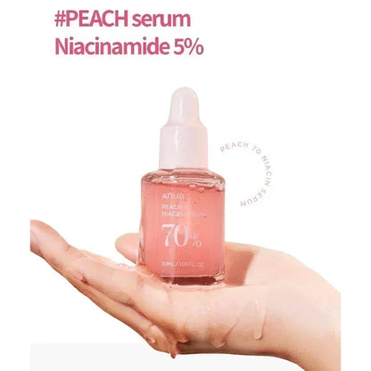 Anua Peach 70 Niacinamide Serum 30ml – Moisturizing Daily Facial Serum, Korean Skincare Beauty