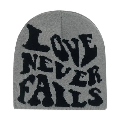 Y2K Letter Knitted Beanie Cap – Unisex Winter Autumn Warm Ski Skullcap, Hip Hop Streetwear Ear Cover Hat for Men & Women