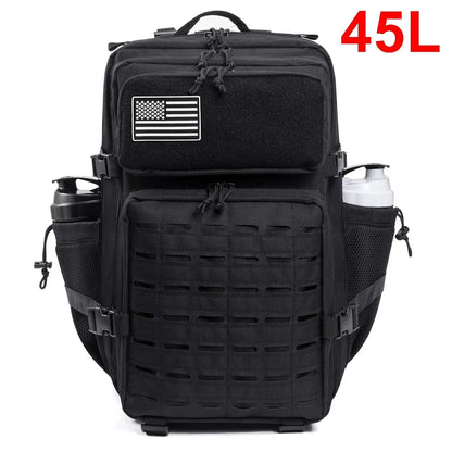 25L/45L Tactical Backpack for Men & Women – Outdoor Hiking Molle Daypack, School & Gym Rucksack with Dual Cup Holders