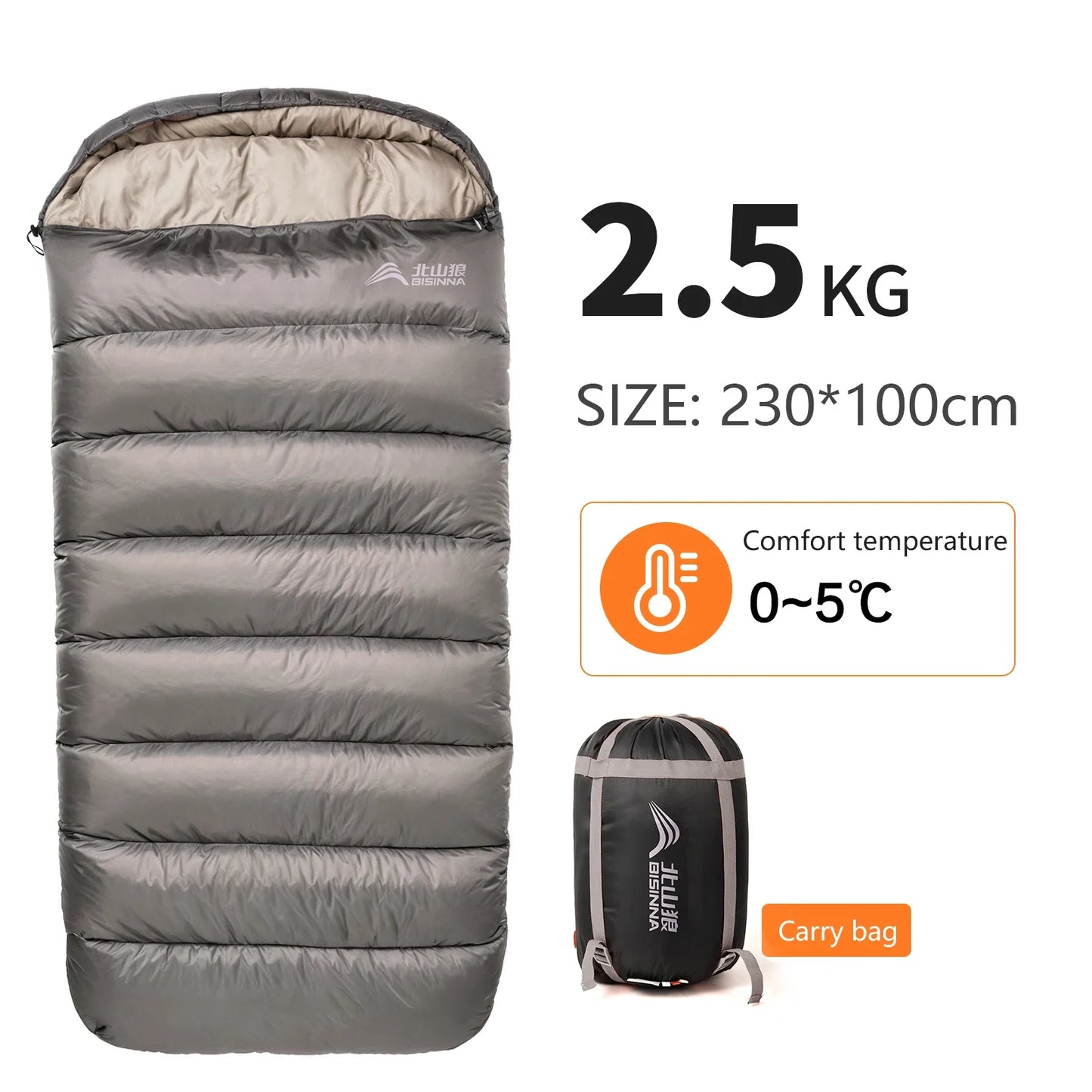 BISINNA Large 3-Season Camping Sleeping Bag – Lightweight, Extra Wide & Long for Adults | Hiking, Fishing, Outdoor Rest