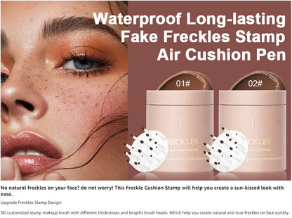 Air Cushion Freckle Stamp Kit - Lifelike Natural Simulation Fake Freckles for Face & Body, Waterproof Makeup Dot Spot Comb