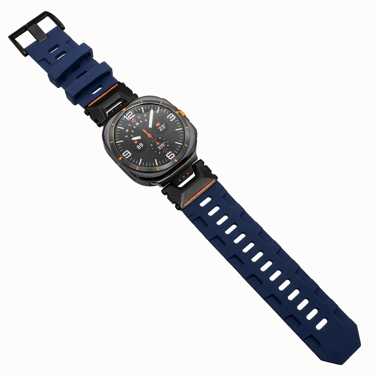 Soft Silicone Luxury Sport Strap for Samsung Galaxy Watch Ultra 47mm — No-Gap Curved End Band for Men