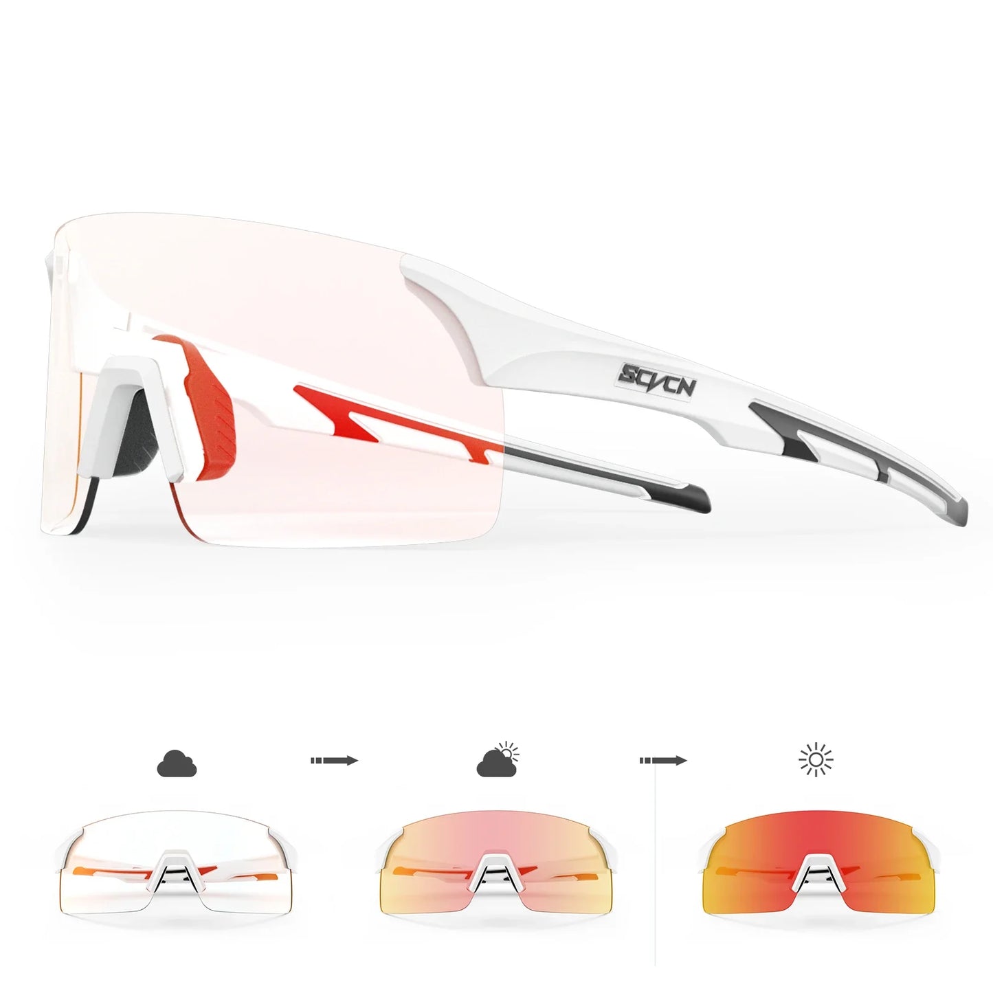 SCVCN Photochromic Sunglasses for Cycling & Outdoor Sports - Men & Women's MTB Climbing Eyewear, Driving Bicycle Goggles