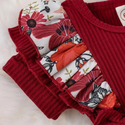 Summer Baby Girl Dress - Cotton Striped Jumpsuit with Bowknot & Floral Design for Newborns