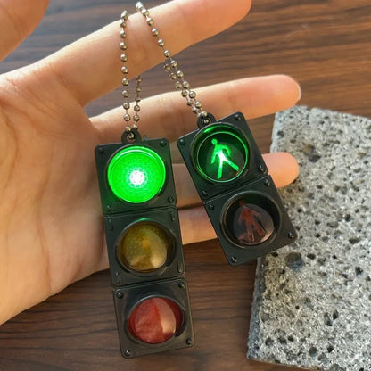 1/4Pcs Mini Simulation Electronic Traffic Light Keychain – LED Pedestrian Light Toy for Kids’ Learning & Gifts