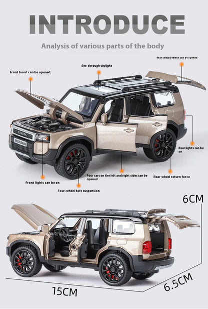 1:32 Toyota Prado Land Cruiser Alloy Diecast Model Car – Off-Road Toy for Kids & Collectible Gift