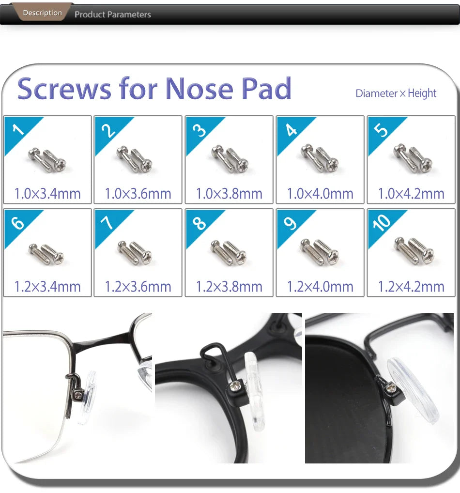 Eyeglass & Sunglass Repair Kit | Mini Screwdriver, Screws, Nuts, Nose Pads & Optical Tool Set