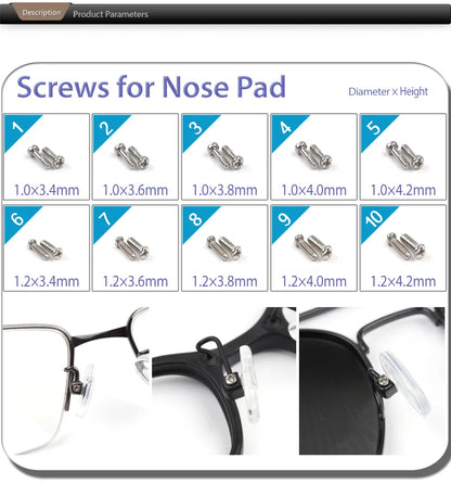 Eyeglass & Sunglass Repair Kit | Mini Screwdriver, Screws, Nuts, Nose Pads & Optical Tool Set