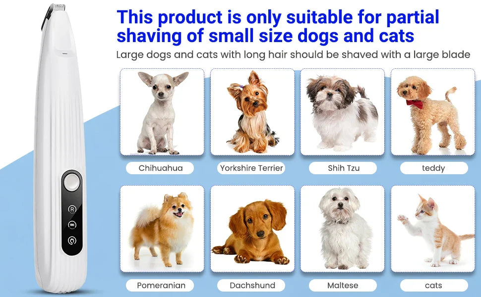 Portable LED Pet Nail Grinder – Rechargeable Cordless Paw Trimmer for Dogs, Cats & Small Pets