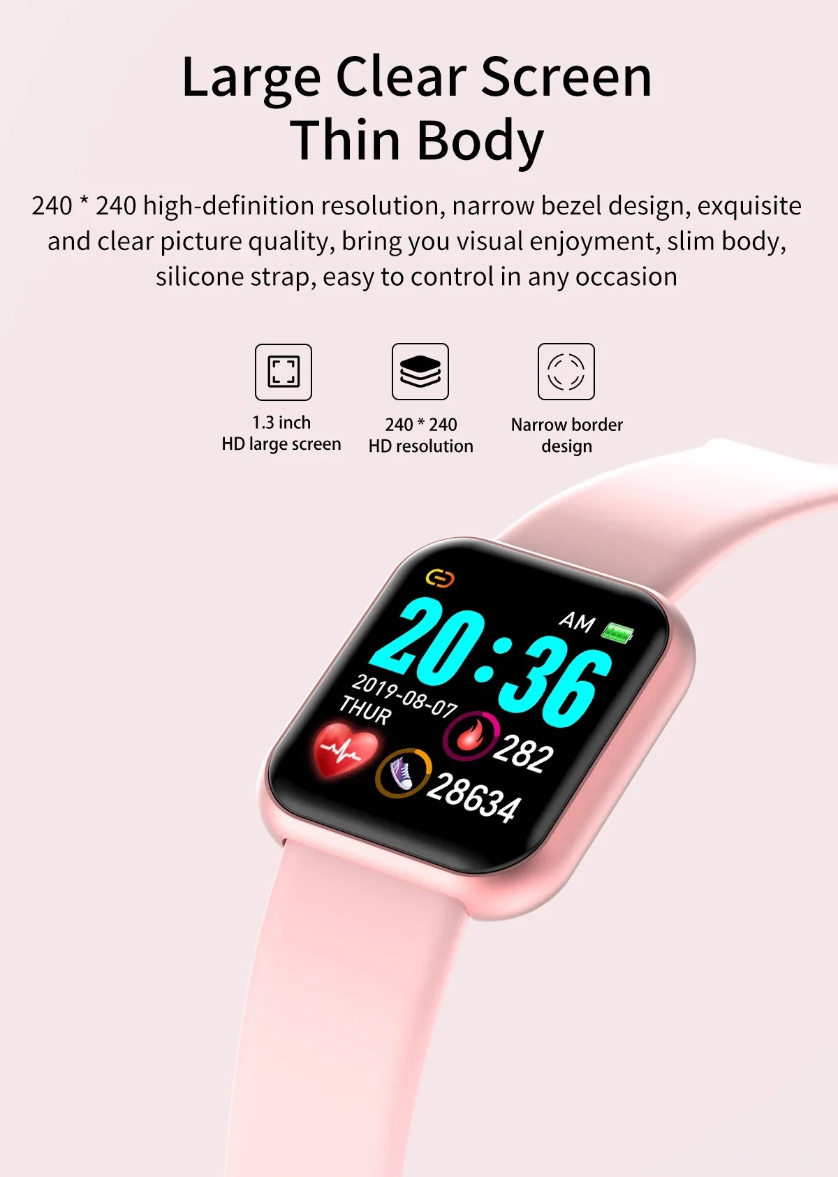 Multifunctional Y68 Smartwatch — Bluetooth Phone, Music, Fitness & Sports Tracker with Sleep Monitor for Men & Women, D20 Model