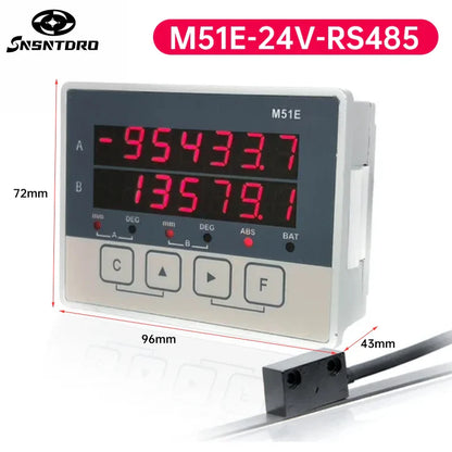 LP20E 2-Axis Digital DRO – Magnetic Sensor Tape Displacement Readout Scale for CNC Lathe & Woodworking Machines