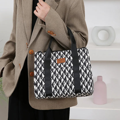 Insulated Commuter Lunch Bag with Storage Pouch — Portable Handbag for Office, Thermal Food Carrier with Meal Box Included
