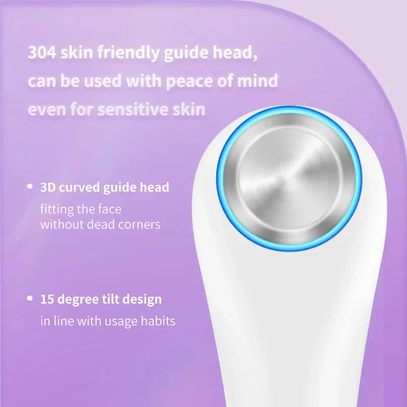 Ultrasonic Facial Skin Scrubber – Handheld 3Hz–10Hz Pore Tightening & Deep Cleansing Spa Skincare Facial Analyzer Tool