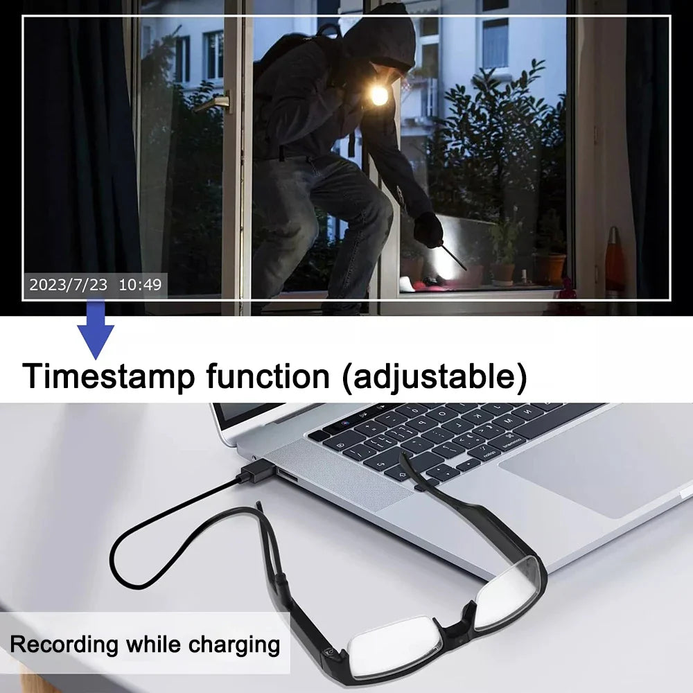 HD 1080P Mini Camera Glasses – DVR Video Recording Sports Sunglasses for Driving, Outdoor & Conference Use