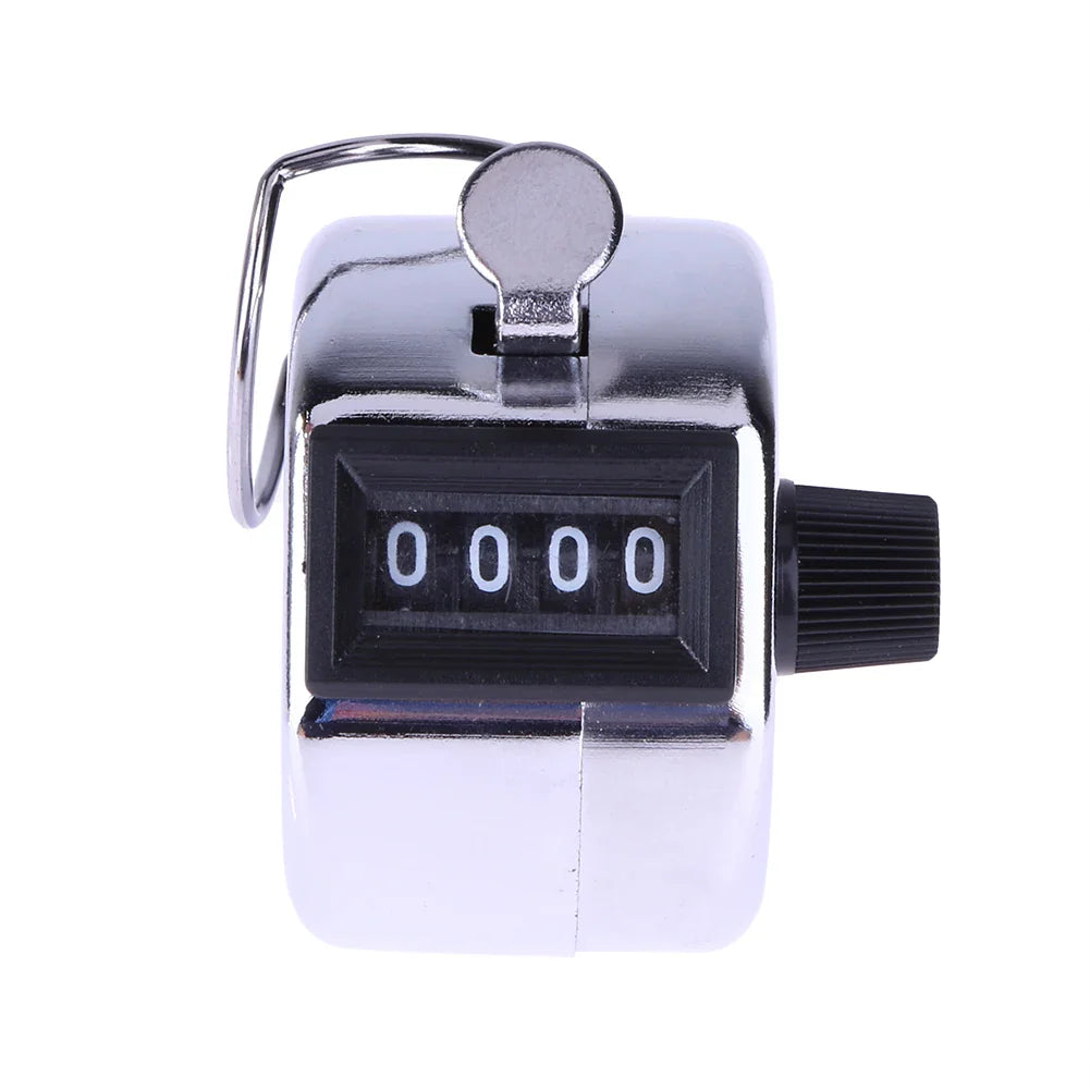 Handheld 4-Digit Tally Counter – Mechanical Manual Palm Clicker for Number Counting, Assorted Colors