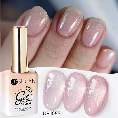 UR SUGAR 15ml Jelly Milky White Gel Polish – Translucent UV Soak Off Nail Art Varnish Semi-Permanent Fashion Nail Color
