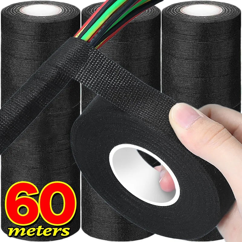 Heat-Resistant Electrical Tape – Waterproof Fabric Cloth Wrap for Auto Wiring, Cable Organizer & Harness Insulation