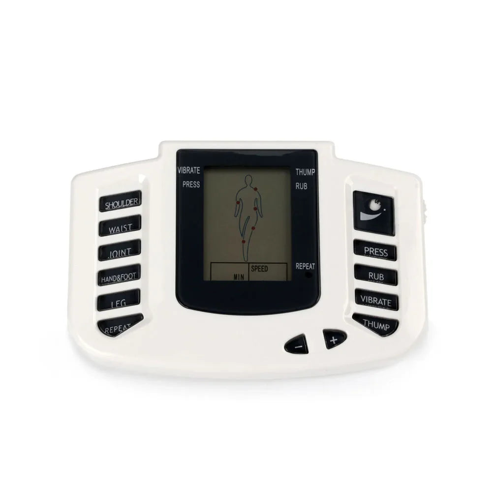 Full Body EMS Muscle Stimulator — Digital TENS Acupuncture Massager with 16 Pads and Meridian Therapy Set