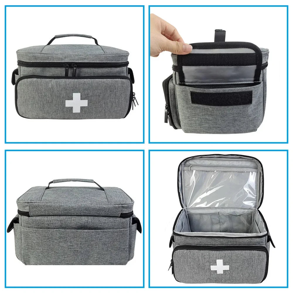 Travel First Aid Kit Bag – Multifunctional Medical Storage Organizer with Layered Medicine Boxes for Home & On-the-Go