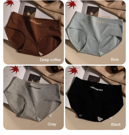 3PCS Seamless Women's Cotton Panties – Soft, Breathable, Large Size Sports Underwear Set