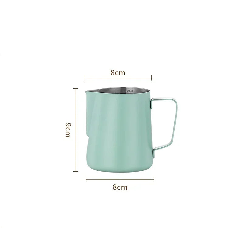 304 Stainless Steel Milk Frothing Pitcher with Measurement Scale – Barista Espresso Coffee Latte Art Jug for Café & Kitchen