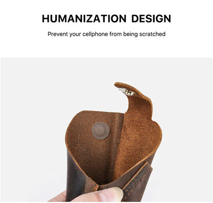 Men’s Leather Waist Bag – Phone Holster Pouch Wallet for 6.7" Smartphones