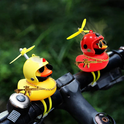 Yellow Duck Helmet Motor Accessory for Bikes and Cars - Quirky Duck Car Interior Decoration Without Lights