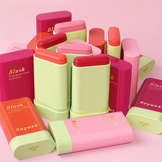 Multi-function Blush Stick: Natural Cheek Face Rouge Blusher Cream - Long-lasting, High Color Rendering, Waterproof, Skin Tone Brightening
