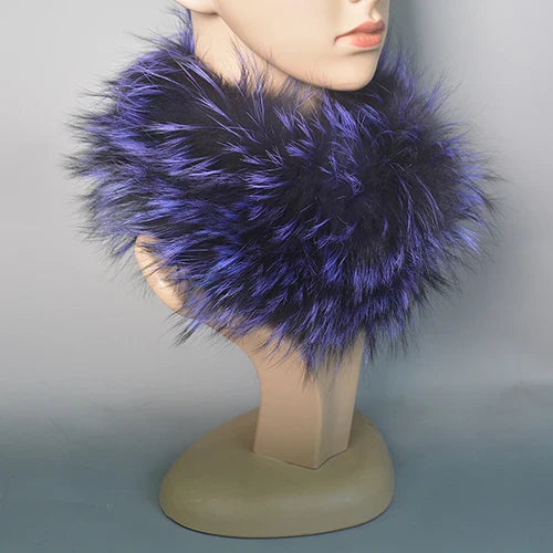 2025 Real Fox Fur Scarf and Headband – Luxury Winter Neck Warmer for Women, 100% Natural Fur, Elastic Ring Muffler