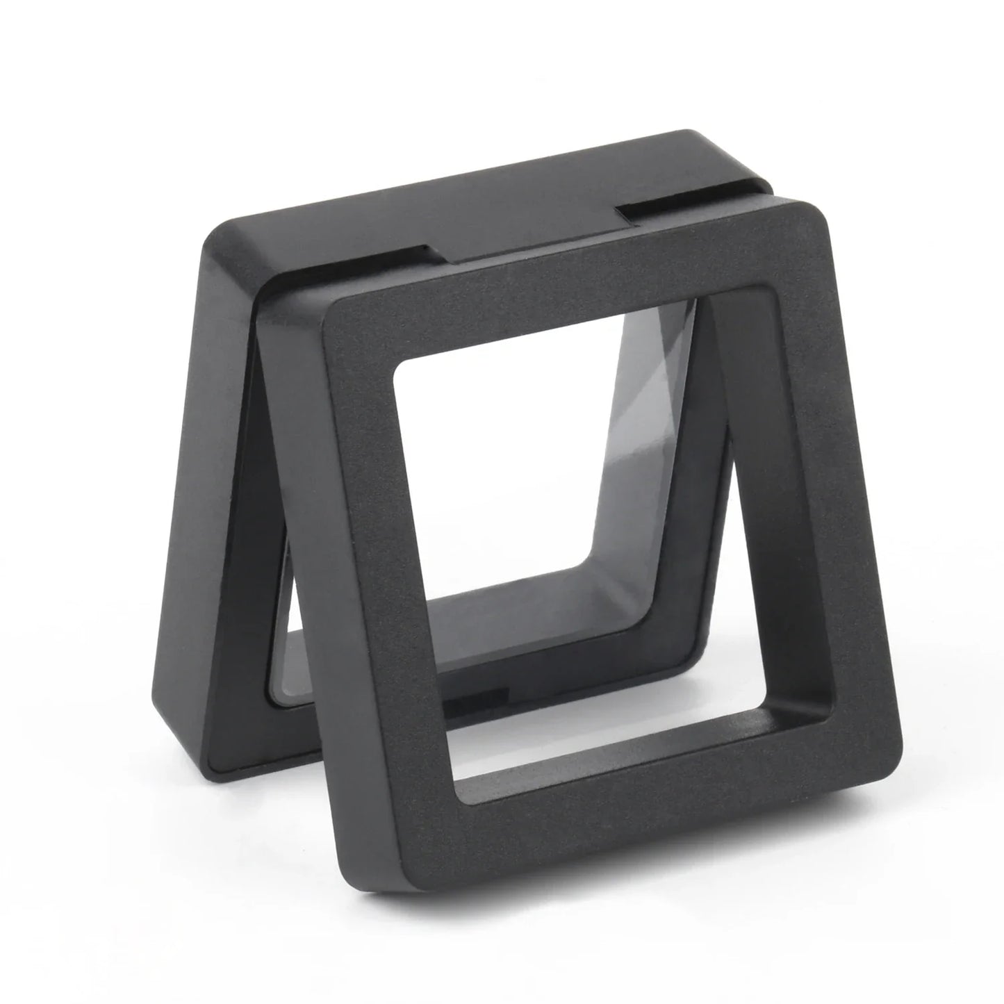 Black 3D Floating Display Case – Free-Standing Jewelry Storage for Rings, Earrings, Necklaces