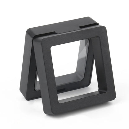 Black 3D Floating Display Case – Free-Standing Jewelry Storage for Rings, Earrings, Necklaces