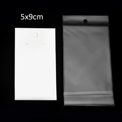 50 Sets Earring & Necklace Display Cards with Self-Seal Kraft Paper Bags – DIY Jewelry Packaging
