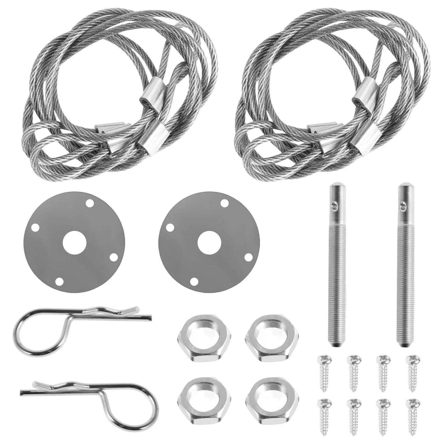 Universal Stainless Steel Car Hood Pin Lock Kit – Engine Bonnet Racing & Modified Accessory