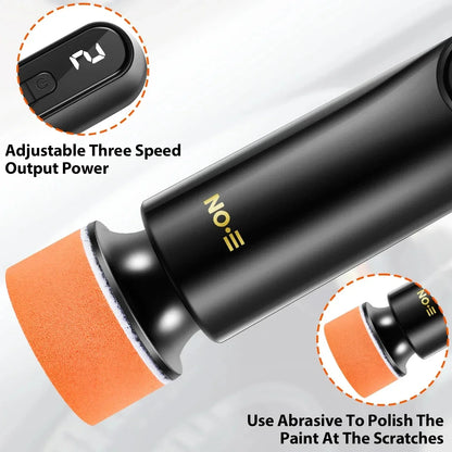 Mini Wireless Car Polisher — 12,000RPM Electric Waxing & Polishing Machine with 3 Speeds and USB Charging