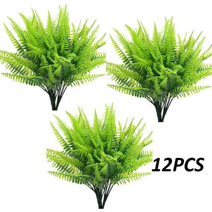 4–20 Pack Artificial Boston Fern Plants - UV-Resistant Faux Greenery for Home, Garden & Outdoor Decor