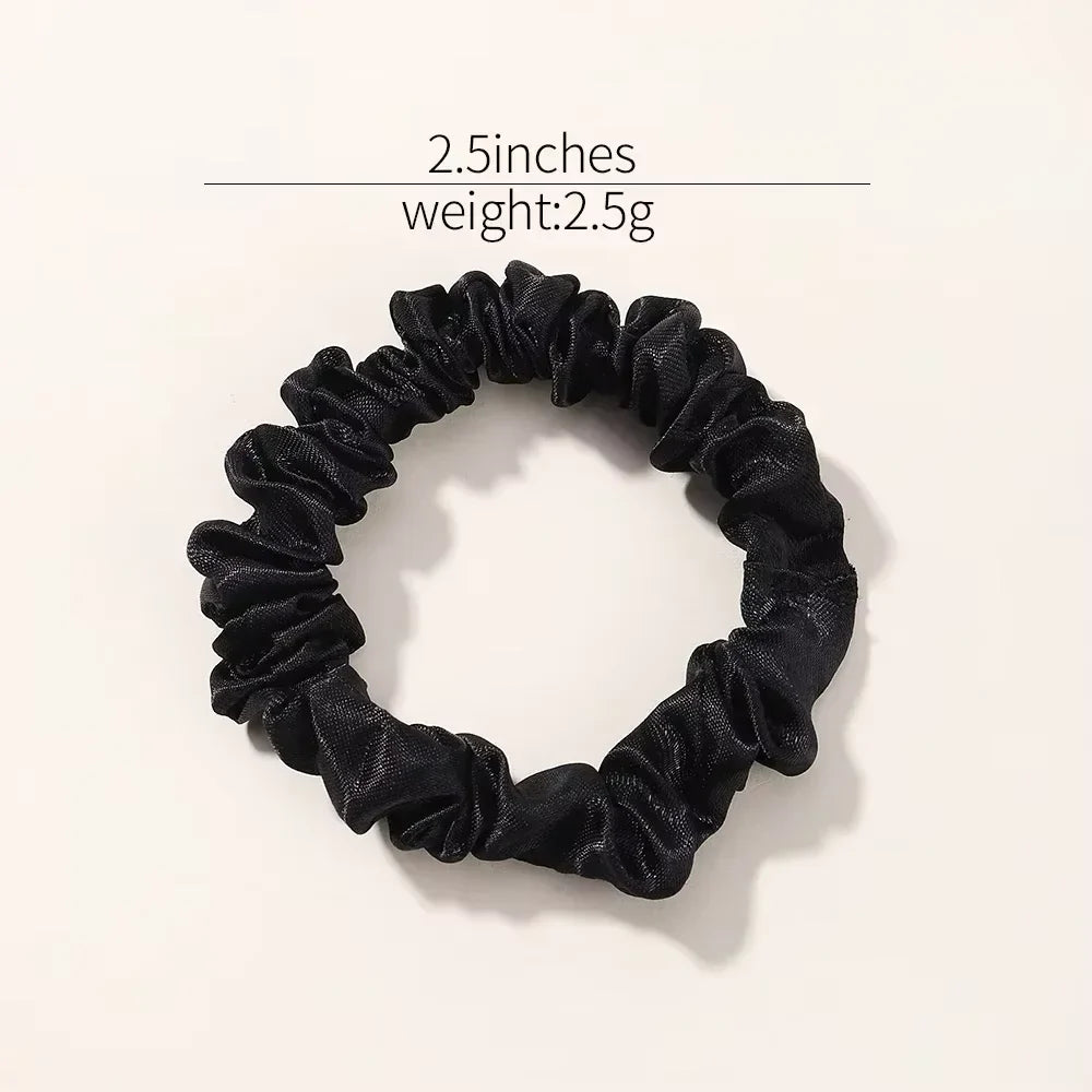 6PCS Elegant Hair Scrunchies – Minimalist Silk Hair Ties for Ponytails, Solid Color Elastic Hair Accessories