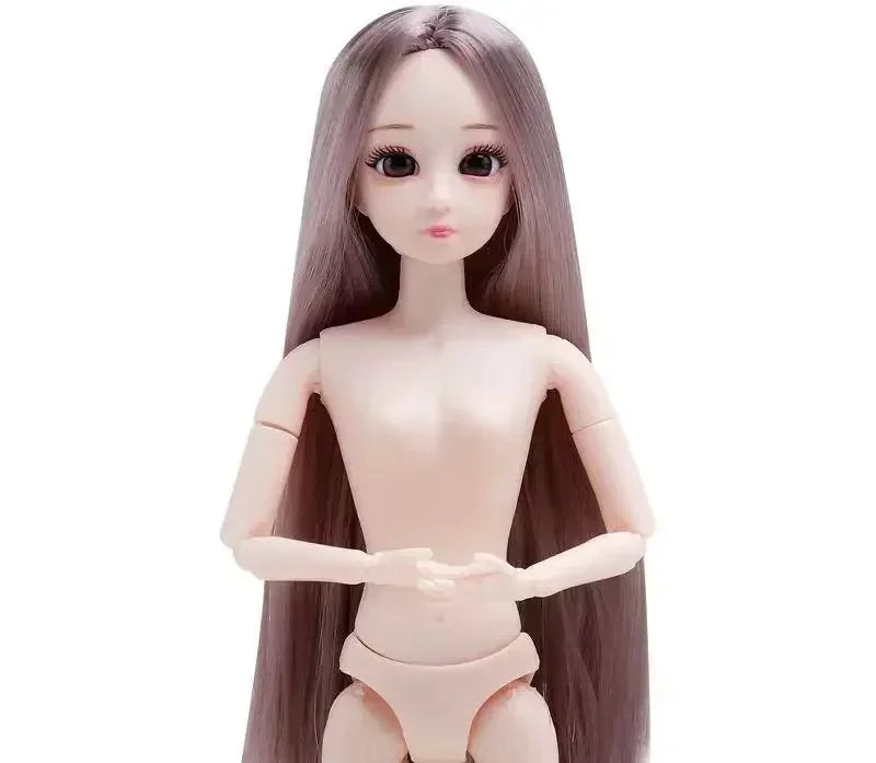 30cm BJD Doll 12-Joint 1/6 Girl Toy — Dress, 3D Eyes, Clothes & Shoes, Kids Gift for Girls