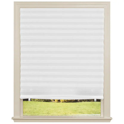 Self-Adhesive Pleated Zebra Blinds - Non-Woven Fabric Window Shade Blackout Curtain for Bedroom, Living Room, Balcony, Office Decor