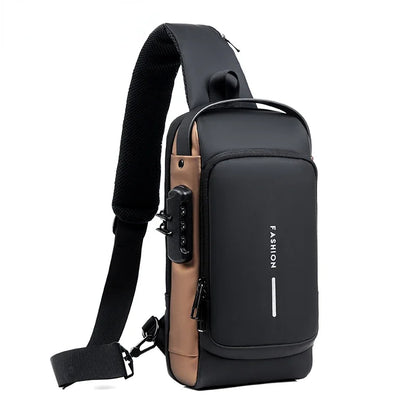 Designer Multifunction Anti-Theft USB Shoulder Bag – Travel Crossbody Messenger Sling Chest Bag for Men, Luxury Brand