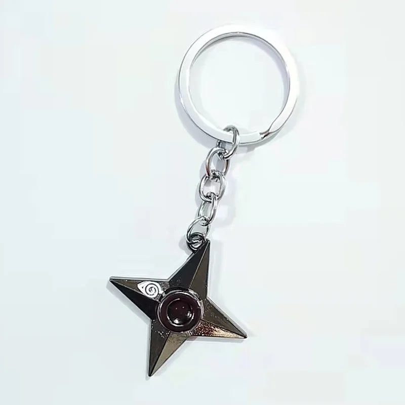 Anime Konoha Necklace & Keychain – Akatsuki Sharingan Jiraiya Pendant for Sasuke, Kakashi Cosplay Jewelry Gift