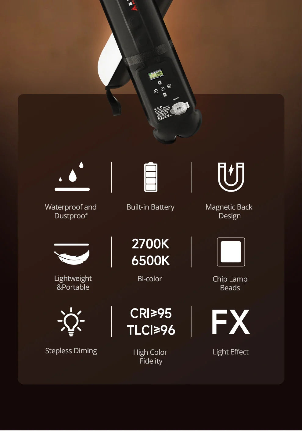 Ambitful GC12 Gold Crow Flexible Photography Lighting - 2700K-6500K Portable LED Soft Light, Inflatable Air Light