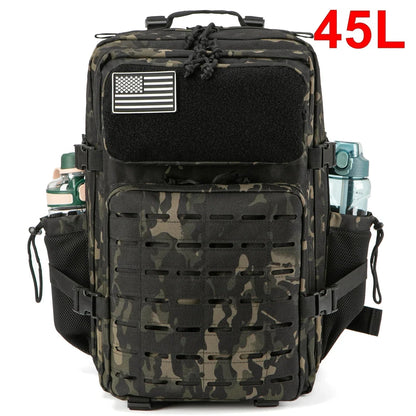 25L/45L Tactical Backpack for Men & Women – Outdoor Hiking Molle Daypack, School & Gym Rucksack with Dual Cup Holders