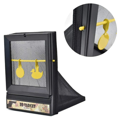 AirSoft Shooting Targets with Trap Net Catcher – Reusable BB & Pellet Target Stand with Paper Sheets, Diamond Grade 24BD