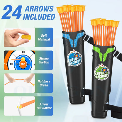 Kid's Archery Set: Recurve Bow Practice Kit for Outdoor Fun - Bow and Arrows Game for Children, Ideal Hunting and Shooting Toy - Boys' Gift