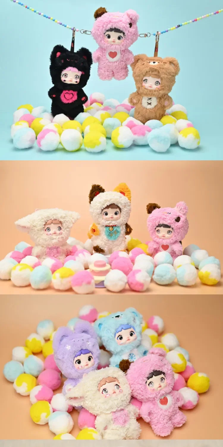 Nommi Cute Plush Blind Box Series — Random 21cm Collectible Plush Toy, 6 Pack Set